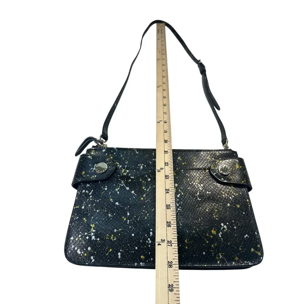 Henri‎ Bendel Divine Splatter Snake Crossbody Women OS Black NWOT Rare Leather